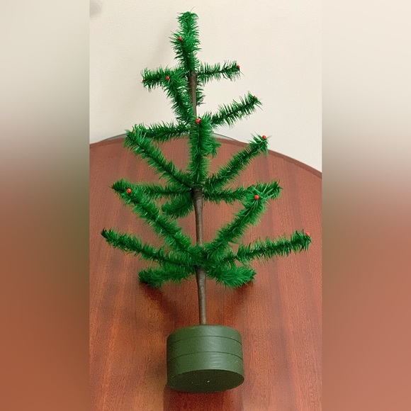 1995 Vtg Artist Signed Artisan Hand Crafted Stiff Branch Feather Tree - Picture 4 of 16